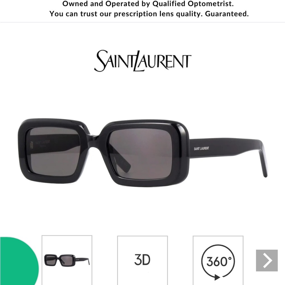 Saint Laurent Black Square Sunglasses, SL 534 Sunrise